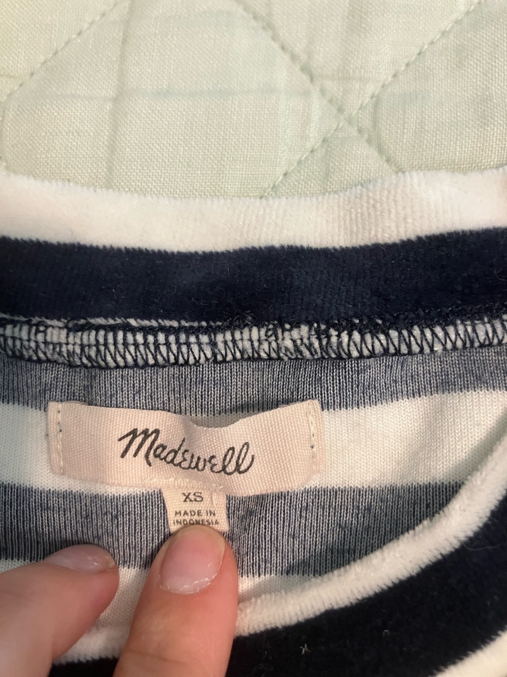 Madewell Navy & White Striped Short-Sleeve Mini Dress - Picture 2 of 3